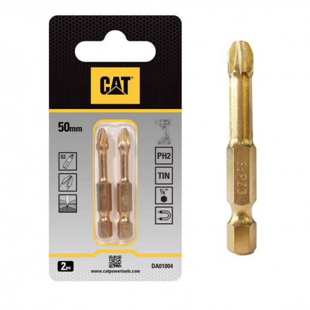 صورة Cat® 50mm Diamond Torsion Impact Screwdriver Bits PH2(Pack2)